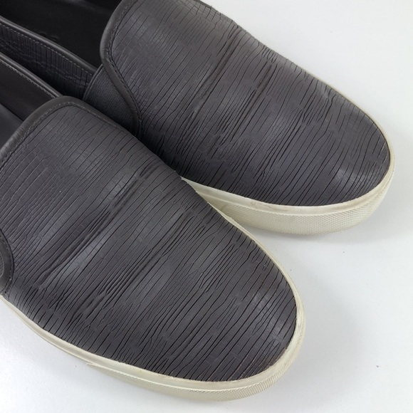 2/$30 VINCE Loafers Size 9 Gray Textured Leather Slip-On Casual Sneakers - Picture 8 of 15